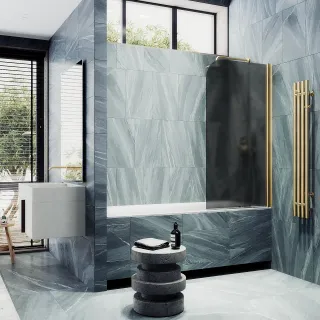 Шторка на ванну MaybahGlass MGV-604-3 40см золото